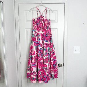 TCEC Pink and Blue Floral Maxi Dress